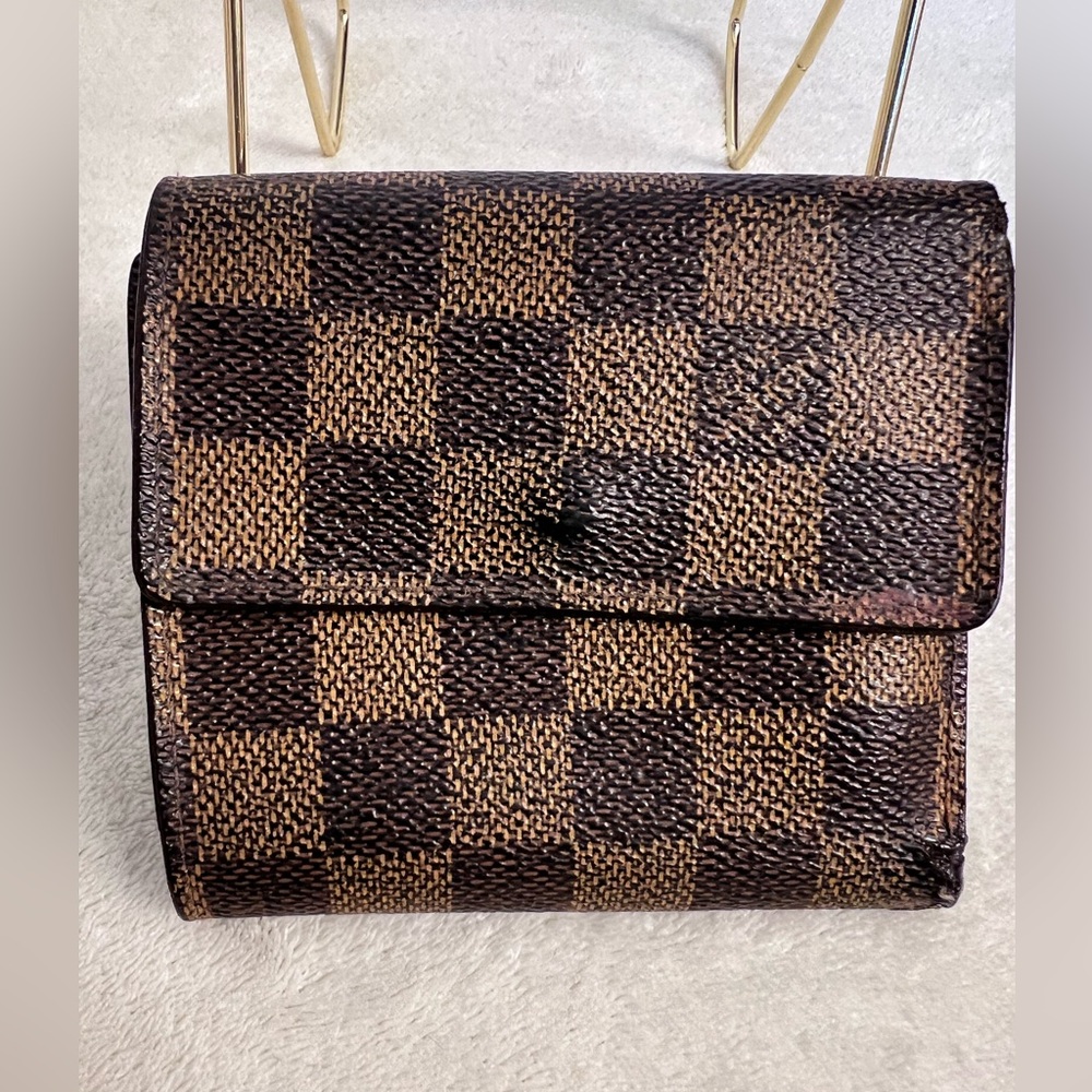 Vintage 1999 Louis Vuitton Damier Ebene Elise Trifold Wallet - Picture 2 of 16